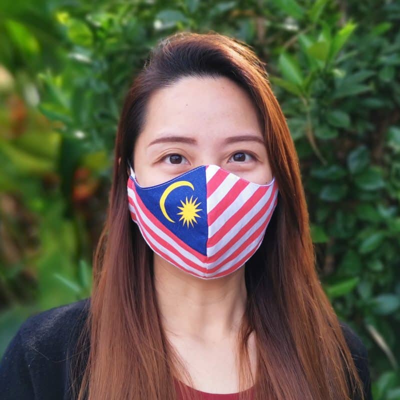 Merdeka Malaysia Flag Face Mask BP129049 Jadi Batek