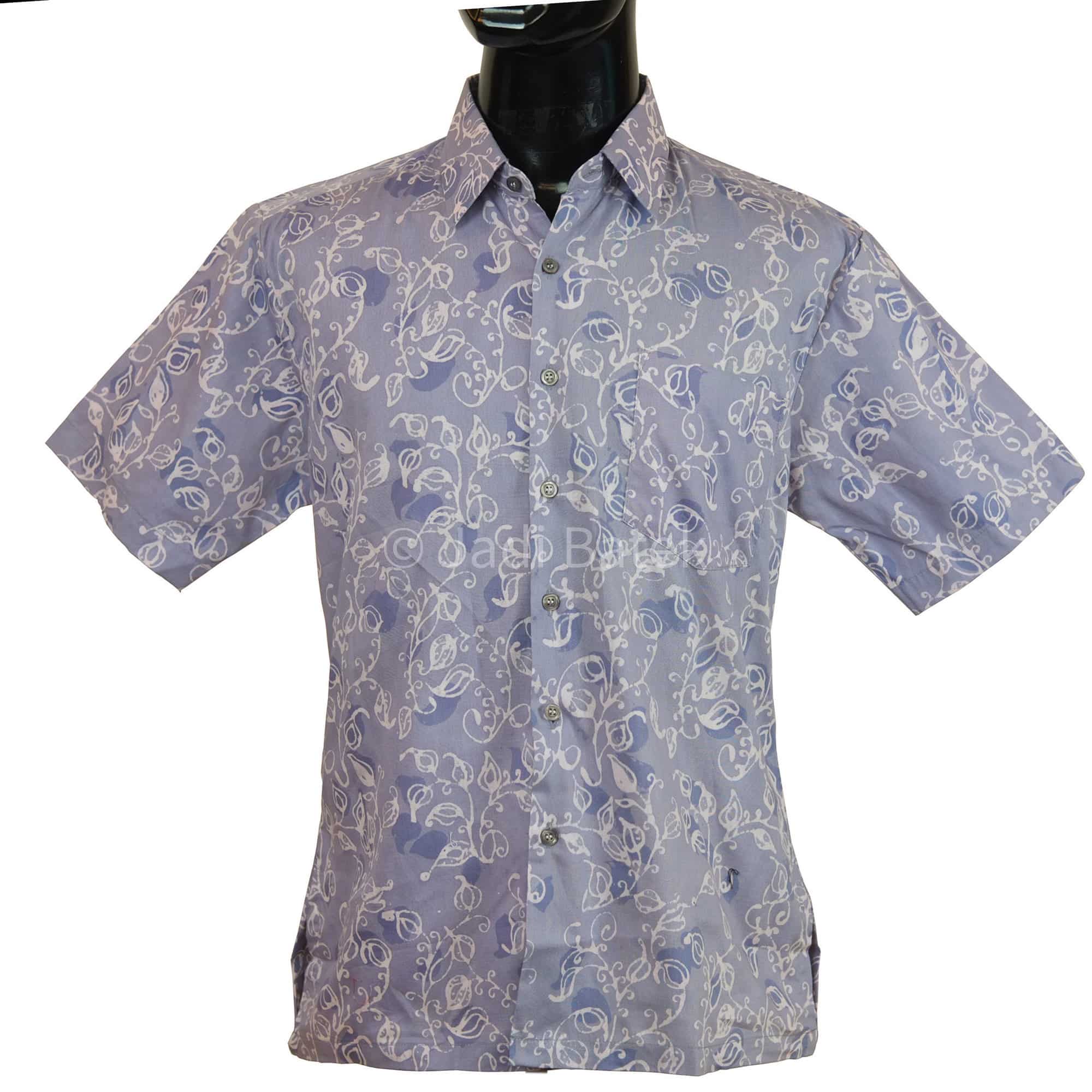 blue batik shirt