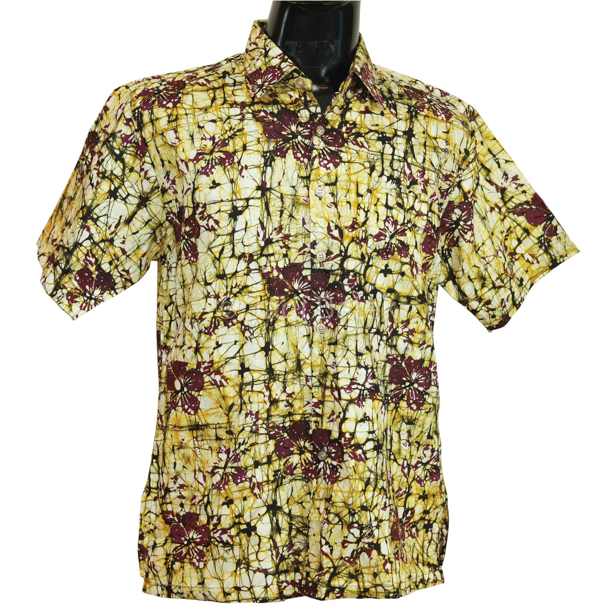 Short Sleeve Batik Shirt | Block-printed BM006-024 - Jadi Batek