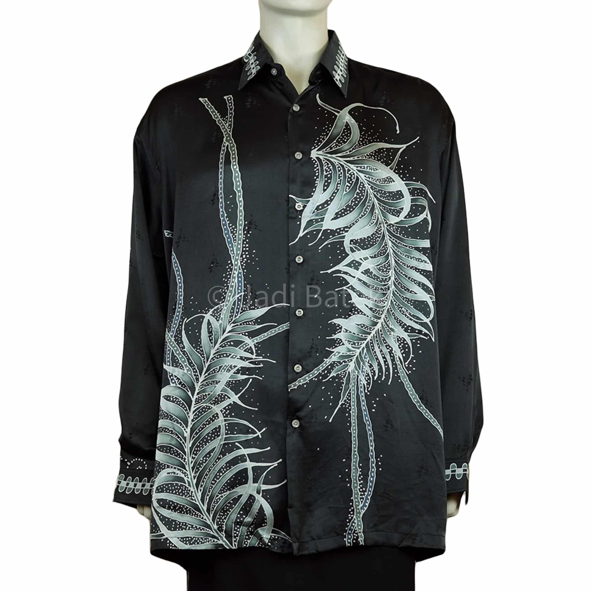 Long Sleeve Batik Shirt | Hand drawn | Silk | BM008-087 - Jadi Batek