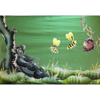 batik painting bear bee carton