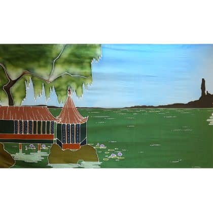 batik painting lake view