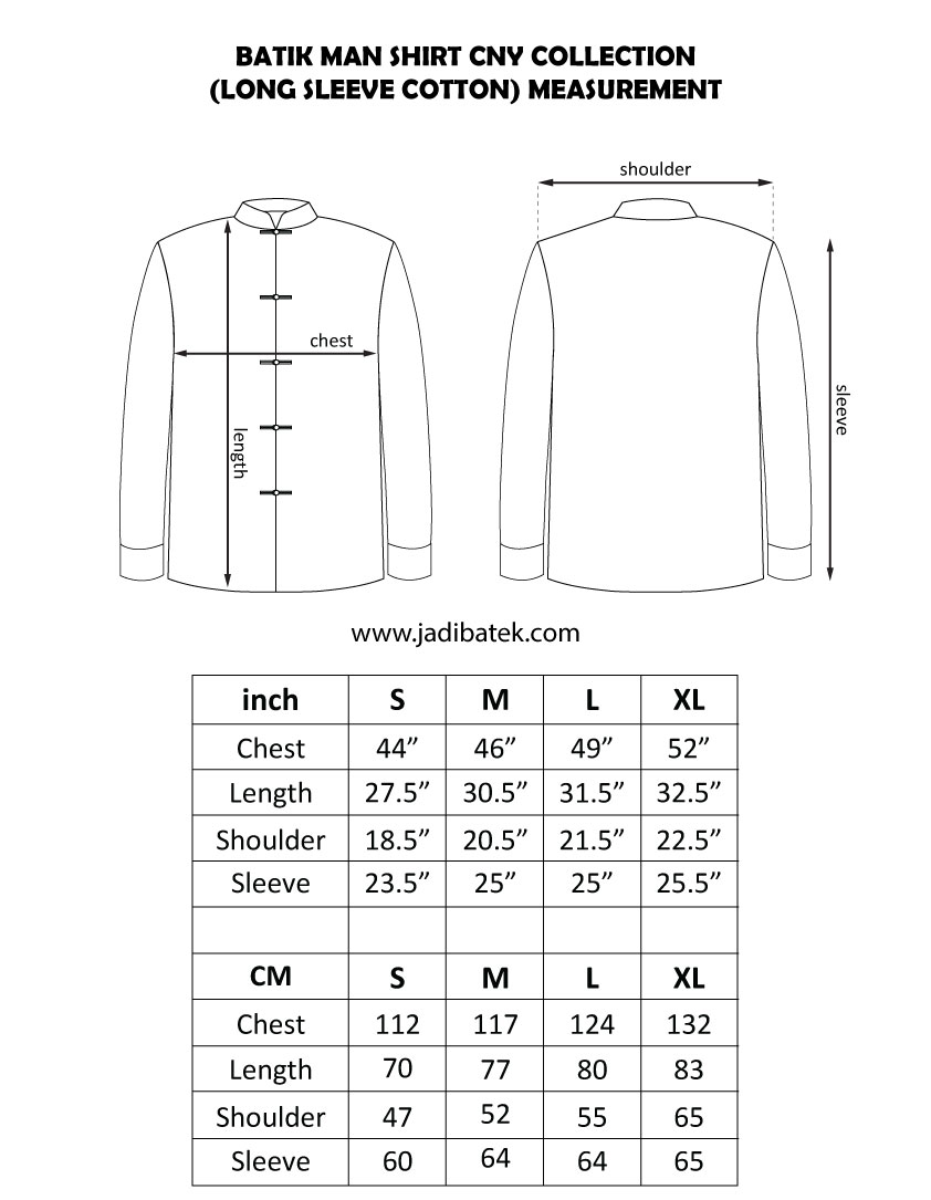 Anyaman Long Sleeve Cotton Samfu Batik Shirt Mandarin Collar | Bm034-09 - Authentic Malaysian Batik