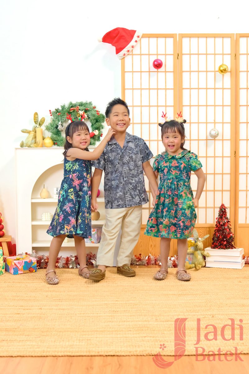 Girl Batik Christmas Dress | BH019-2 - Image 5