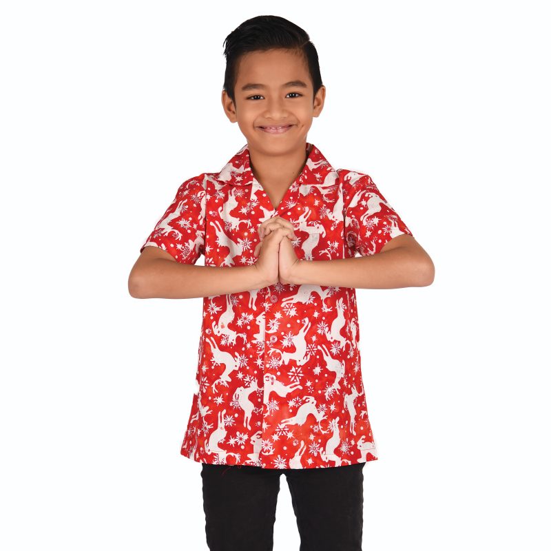 Boy Batik Christmas Shirt Grey | BH003-059 - Image 2