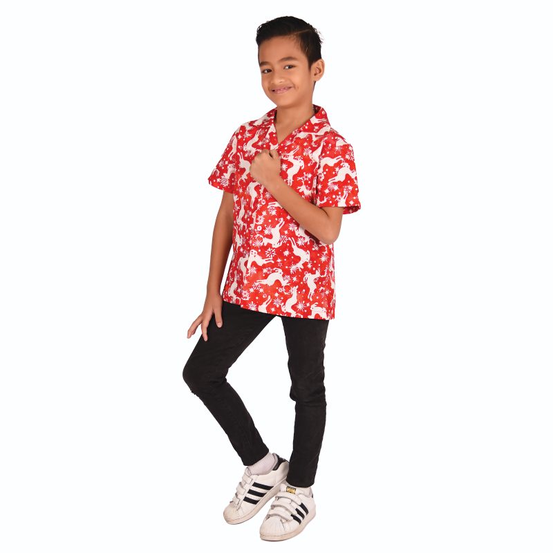 Boy Batik Christmas Shirt Grey | BH003-059 - Image 3