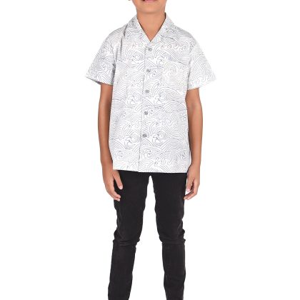 Boy Batik Shirt Off White Gray | BH003-066