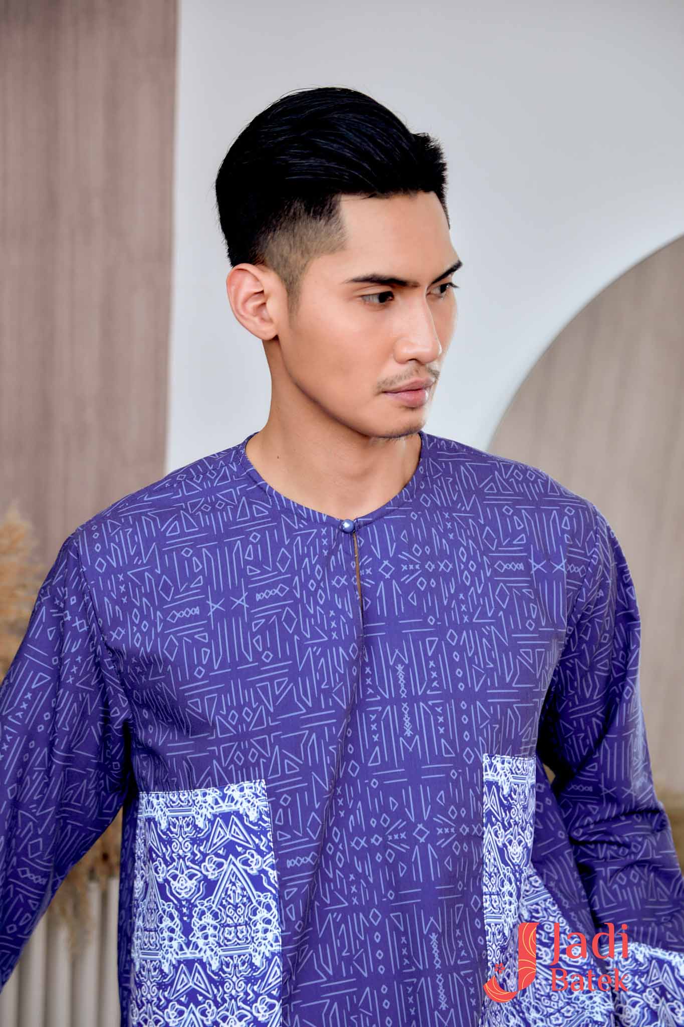 Baju Melayu Teluk Belanga Set (Top & Pants) | Raya Collection | DR133, DR134 Blue - Image 10