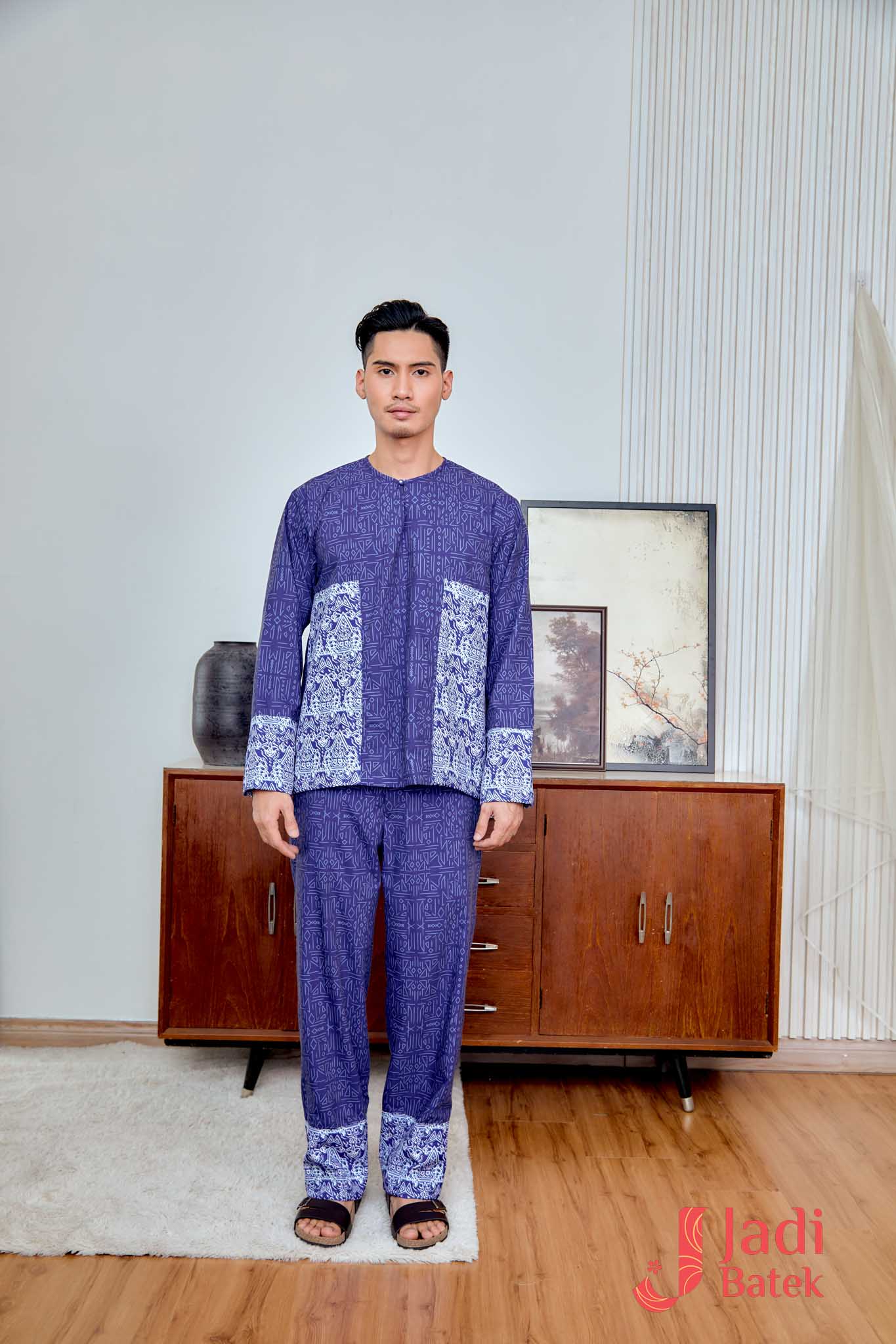 Baju Melayu Teluk Belanga Set (Top & Pants) | Raya Collection | DR133, DR134 Blue