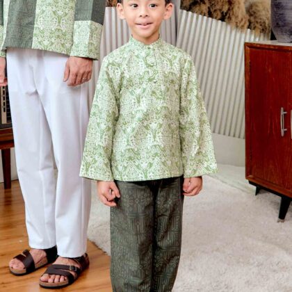 Boy Baju Melayu Cekak Musang | Raya Collection | DR137, DR138 Dark Green