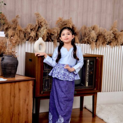 Girl Peplum Dress | Raya Collection | DR139 Blue