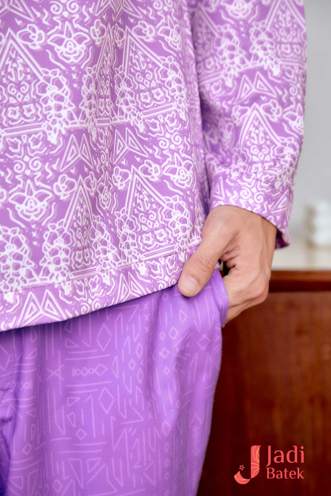 Baju Melayu Cekak Musang Set (Top & Pants) | Raya Collection | DR133, DR134 Pink - Image 9