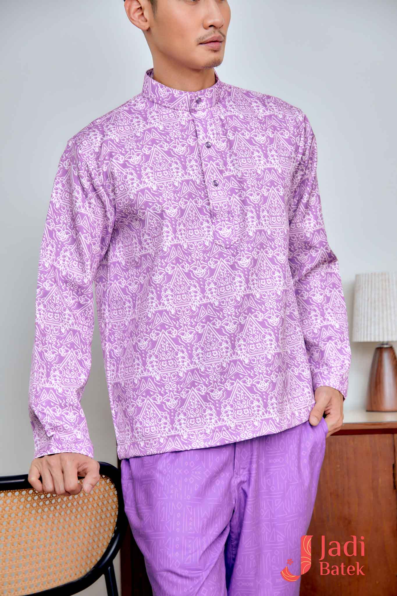 Baju Melayu Cekak Musang Set (Top & Pants) | Raya Collection | DR133, DR134 Pink - Image 8
