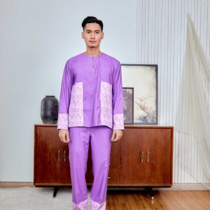 Baju Melayu Teluk Belanga Set (Top & Pants) | Raya Collection | DR133, DR134 Pink