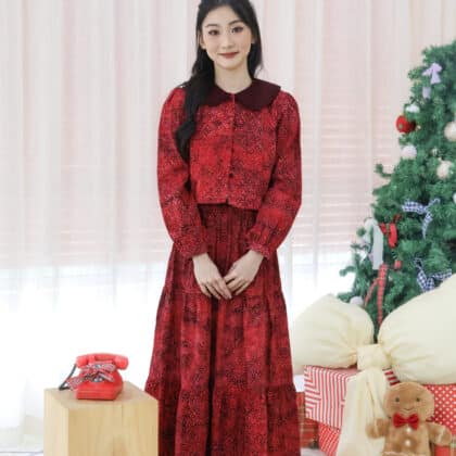 Festive Cardigan & Skirt Batik Collection | Hand Block | BW166