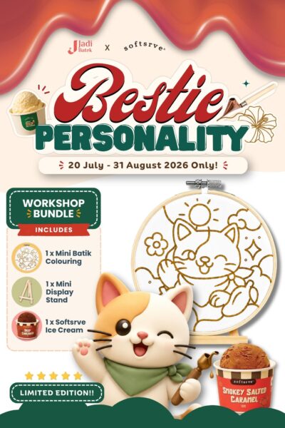 Bestie Mini Batik Colouring + Ice Cream (Jadi Batek x Softsrve)